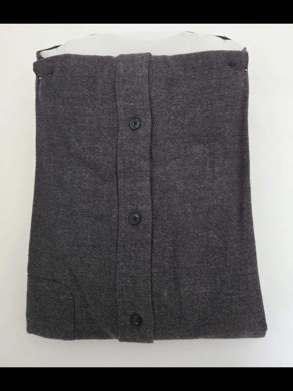 NWT John Bartlett-Consensus Men's XL - Dark Gray Herringbone Button-Down Shirt - Picture 3 of 7